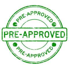 Grunge green round pre approved rubber stamp