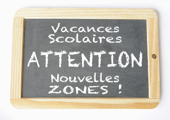 Obraz premium vacances scolaires nouvelles zones ardoise
