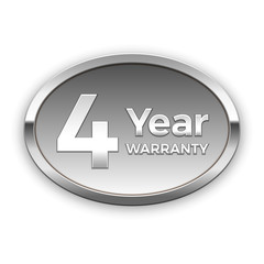 4 year warranty badge, vector