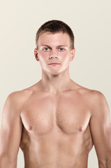 Healthy muscular young man. Sport portrait.