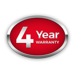 4 year warranty badge, vector