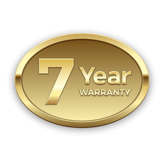 7 year warranty badge, vector