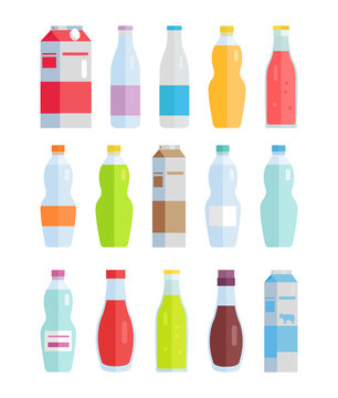 Set of Variety Bottles and Packs with Beverages