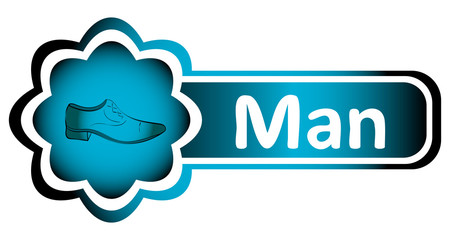 Double icon blue man shoe