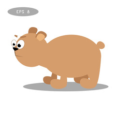 Brown bear. Vector illustration, isolate on white background