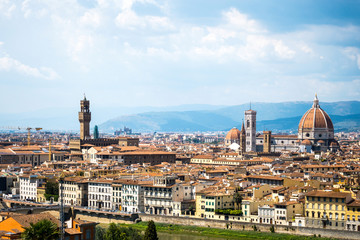 Fototapeta na wymiar Beautiful View of the Cathedral Santa Maria del Fiore in Florenc