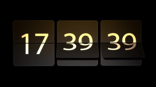 Chaotic moving clock. Clocks are set at 17:00:00 begins the countdown