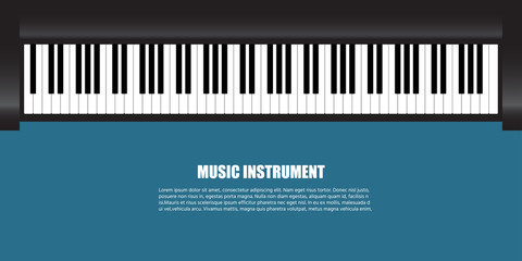 Fototapeta premium Music instrument background, Flat designed vector illustration