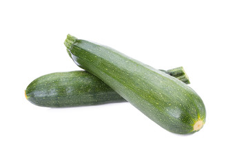 green zucchini vegetables isolated on white