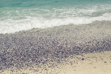 sea landscape in a summer day  in northwest coast of Sardinia, windy day