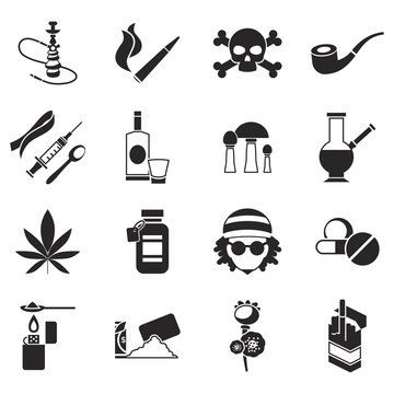 Black Drugs Icon Set