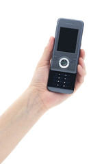 Isolated cell phone on a white background.