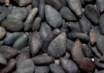 Black sesame seeds close up