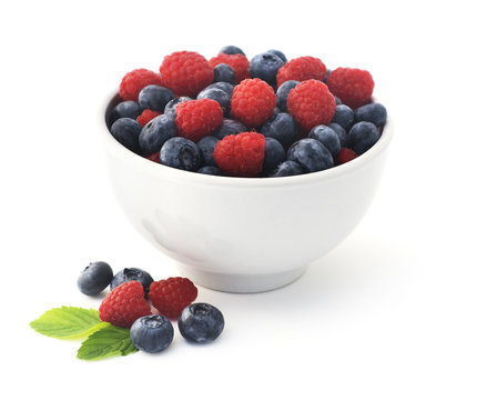 Isolated bowl with berries.