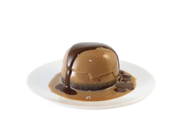 Panna cotta with chocolate sirup