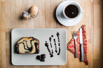 Marble Cake with coffee