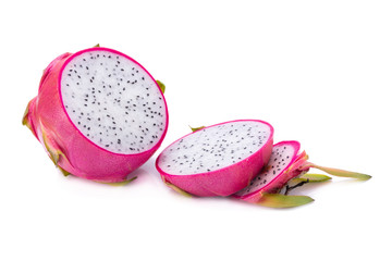 Vivid and Vibrant Dragon Fruit isolated on white background