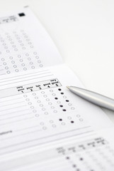 Isolated survey form on a white background.