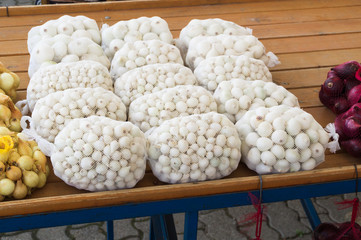 Fresh vegetables on Keszthely market.