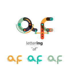 Linear initial letters, logo branding concept