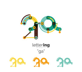 Linear initial letters, logo branding concept