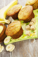 Corn muffins with bananas