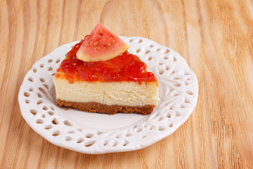 Cheesecake with brazilian goiabada jam of guava