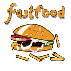 Burger tasty isolated vector