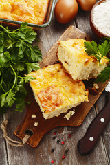 Pie with cabbage and eggs