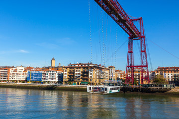 The Bizkaia suspension bridge in Portugalete, Spain - obrazy, fototapety, plakaty