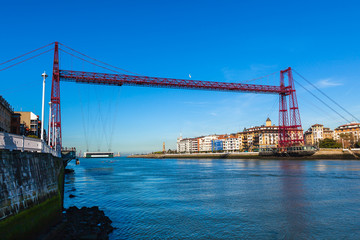 The Bizkaia suspension bridge in Portugalete, Spain