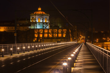 The Bridge of Dom Luiz in Porto at night
