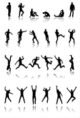 Set of 24 silhouettes
