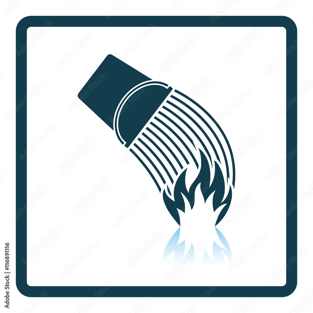 Sticker fire bucket icon