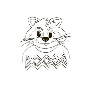 Raccoon in jersey. Coloring. Picture for clothes, cards, children's books