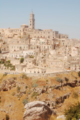Fototapeta premium Overview of the City of Matera and the Murgia plateau - Basilica
