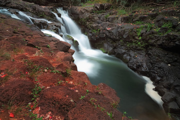 Ho'opi'i Falls on the island of Kauai, Hawaii