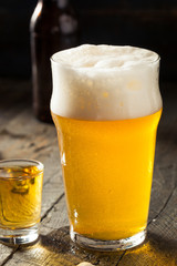 Refreshing Beer and Whiskey Shot Boilermaker