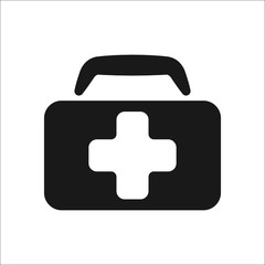 Obraz premium Medicine chest symbol simple icon on background