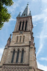 Fototapeta na wymiar clocher de l'église Saint- Barthélemy à Mulhouse - Alsace - France