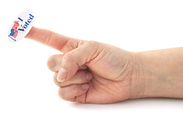 I voted sticker isolated on a white background. 