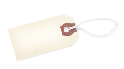 A blank tag label on a white background.