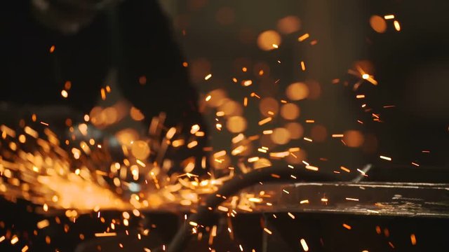 Grinding Heavy Industry Factory Worker