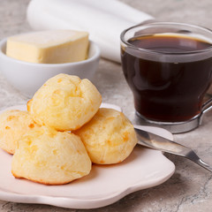 Brazilian snack pao de queijo (cheese bread)
