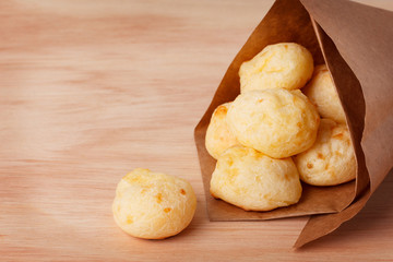 Brazilian snack cheese bread (pao de queijo)