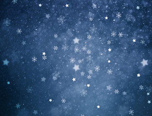 Snowy winter background. New Year and Christmas copy space greeting card illustration.