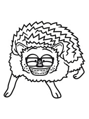 nerd geek hornbrille pimple freak clasp clever intelligent grin funny comic cartoon sweet little cute hedgehog