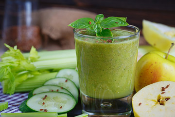 Fruit and vegetables smoothie. Healthy breakfast.