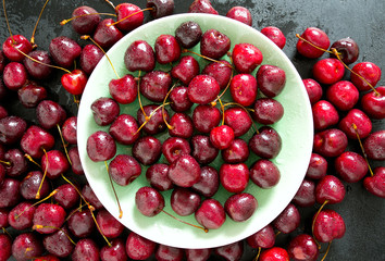 cherry on dark background