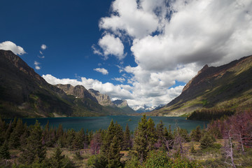 Wild Goose Island in Saint Mary lake, Glacier National Park. Montana